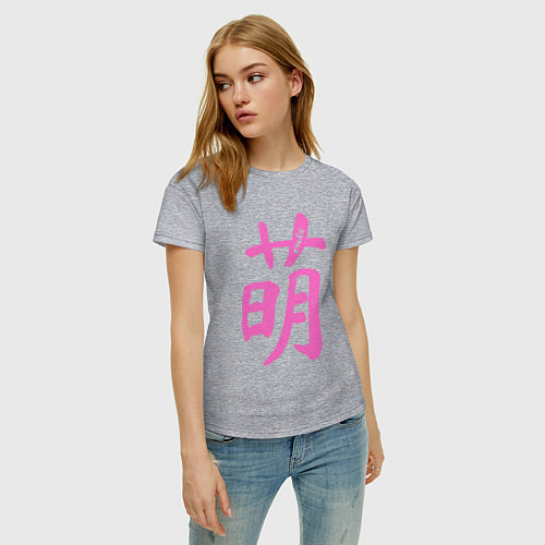 Женская футболка Милый иероглиф / Меланж – фото 3
