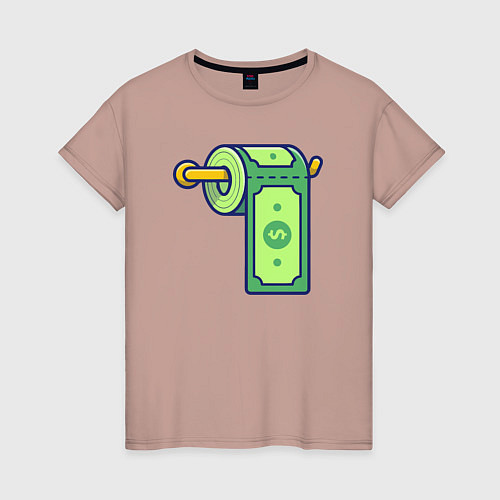 Женская футболка Бумажные деньги / Пыльно-розовый – фото 1