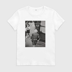 Футболка хлопковая женская Good girls love bad boys, цвет: белый
