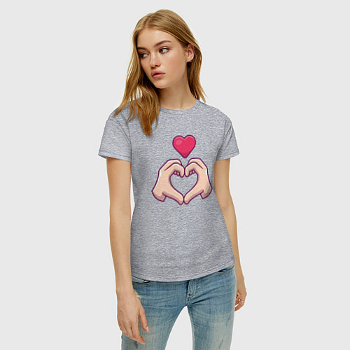 Женская футболка Сердечки позитива / Меланж – фото 3