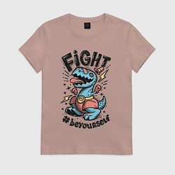Футболка хлопковая женская Fight Light, цвет: пыльно-розовый