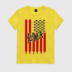 Футболка хлопковая женская Slayer Flag, цвет: желтый