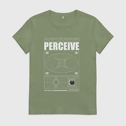 Футболка хлопковая женская Perceive streetwear, цвет: авокадо
