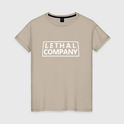 Футболка хлопковая женская Lethal Company: Logo, цвет: миндальный