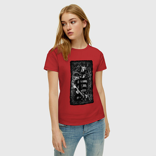 Женская футболка Nirvana на сцене / Красный – фото 3