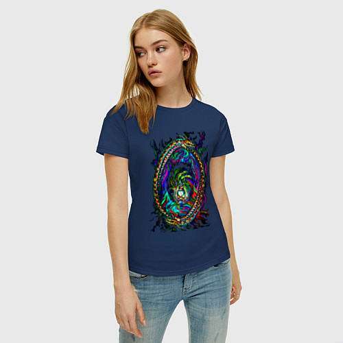 Женская футболка Уроборос милашка / Тёмно-синий – фото 3
