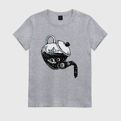 Футболка хлопковая женская Космос в чайнике, цвет: меланж