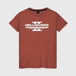 Футболка хлопковая женская Helldivers 2: Logo, цвет: кирпичный