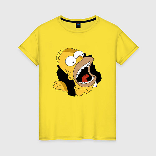 Женская футболка Гомер - Симпсоны / Желтый – фото 1