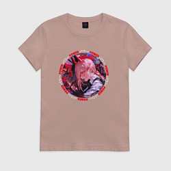 Футболка хлопковая женская Power - охотница на демонов, цвет: пыльно-розовый