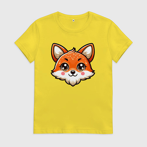 Женская футболка Мордочка лисы / Желтый – фото 1