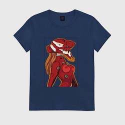 Футболка хлопковая женская Аска Лэнгли, цвет: тёмно-синий