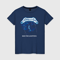 Футболка хлопковая женская Metallica Ride the Lightning, цвет: тёмно-синий
