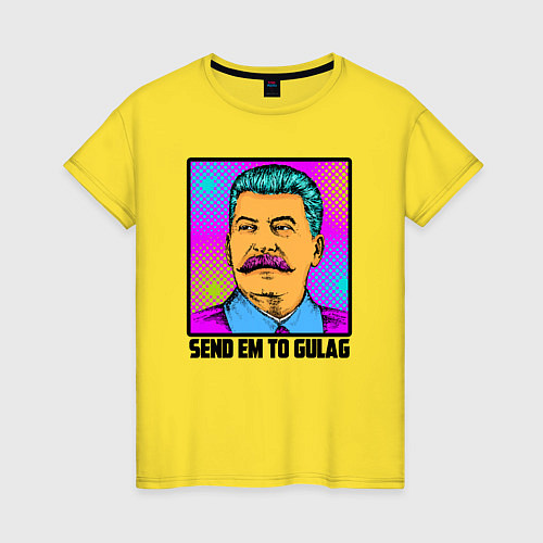 Женская футболка Send em to gulag / Желтый – фото 1