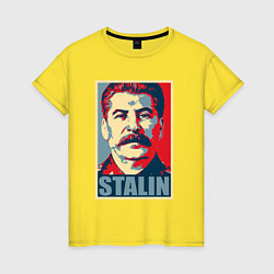 Футболка хлопковая женская Face Stalin, цвет: желтый