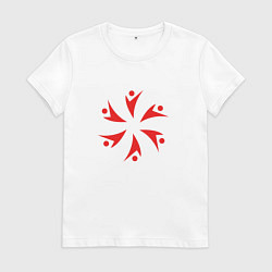 Футболка хлопковая женская Символ коммуникации, цвет: белый