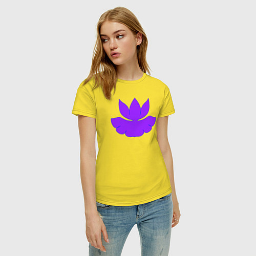 Женская футболка Узорный лотос с листиком / Желтый – фото 3