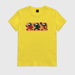 Футболка хлопковая женская Lethal Company: Characters, цвет: желтый
