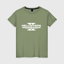 Футболка хлопковая женская Helldivers 2, цвет: авокадо
