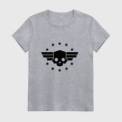 Футболка хлопковая женская Helldivers 2: Stars Logo, цвет: меланж