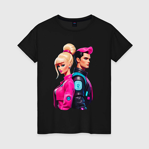 Женская футболка Ken and Barbie - ai art / Черный – фото 1