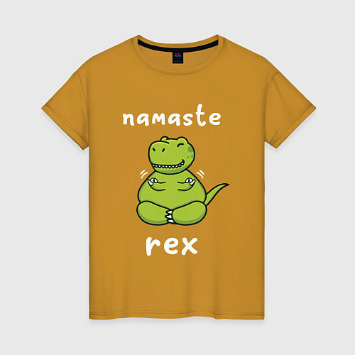 Женская футболка Namaste Rex / Горчичный – фото 1