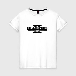 Футболка хлопковая женская Helldivers 2: Logo, цвет: белый