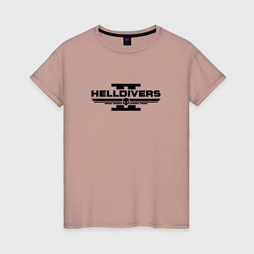 Женская футболка Helldivers 2 - black / Пыльно-розовый – фото 1