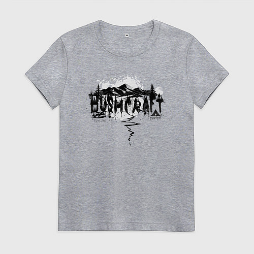 Женская футболка Бушкрафт - выживание и туризм / Меланж – фото 1