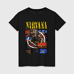 Футболка хлопковая женская Nirvana heart box, цвет: черный