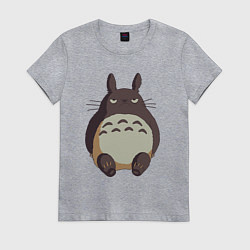 Футболка хлопковая женская Суровый Тоторо, цвет: меланж