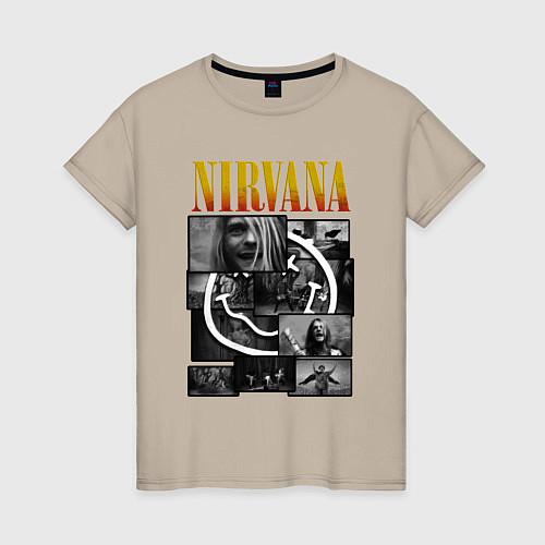 Женская футболка Nirvana kurt krist dave / Миндальный – фото 1