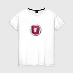 Футболка хлопковая женская FIAT sport auto logo, цвет: белый