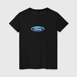 Футболка хлопковая женская FORD авто спорт лого, цвет: черный
