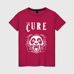 Футболка хлопковая женская The Cure rock panda, цвет: маджента
