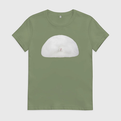 Женская футболка Большой пушистый белый кролик / Авокадо – фото 1