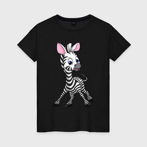 Женская футболка Мультяшная зебра / Черный – фото 1