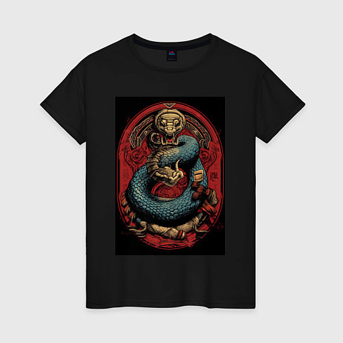 Женская футболка Змея Муай Тай / Черный – фото 1