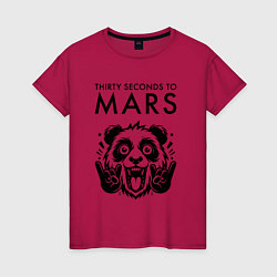 Футболка хлопковая женская Thirty Seconds to Mars - rock panda, цвет: маджента