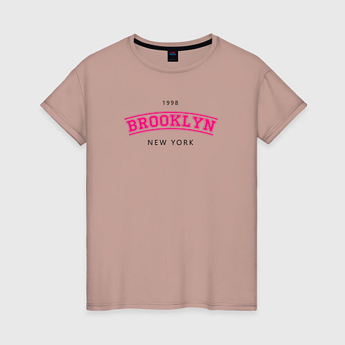 Женская футболка Неоновый Бруклин / Пыльно-розовый – фото 1
