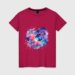 Женская футболка Космические облака акварель