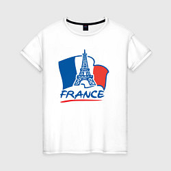Футболка хлопковая женская France, цвет: белый