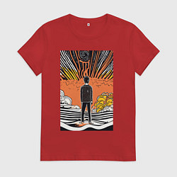 Футболка хлопковая женская Человекус, цвет: красный