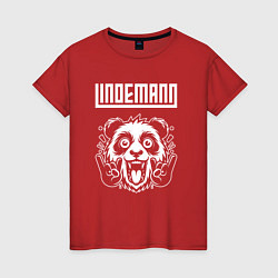 Футболка хлопковая женская Lindemann rock panda, цвет: красный