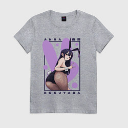 Футболка хлопковая женская Anna Bokuyaba, цвет: меланж