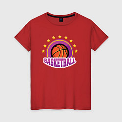 Футболка хлопковая женская Basket stars, цвет: красный
