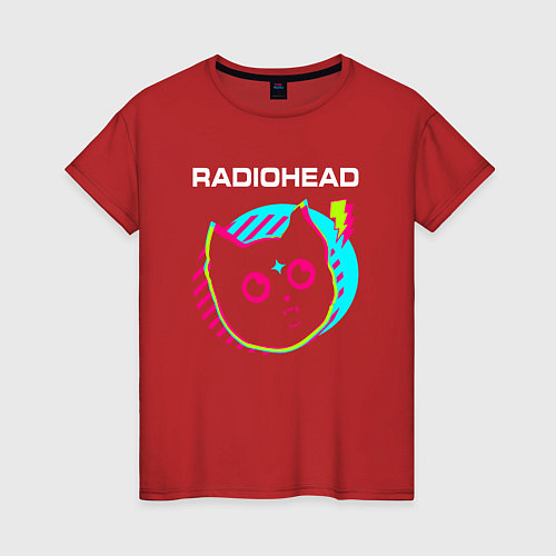 Женская футболка Radiohead rock star cat / Красный – фото 1