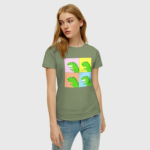Женская футболка Дракончики в стиле поп-арт комикса / Авокадо – фото 3