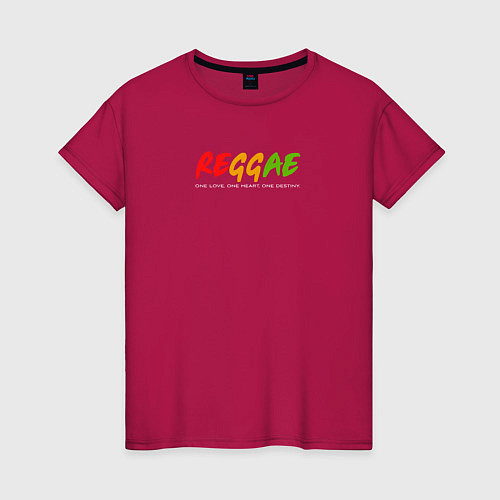 Женская футболка Reggae music in color / Маджента – фото 1