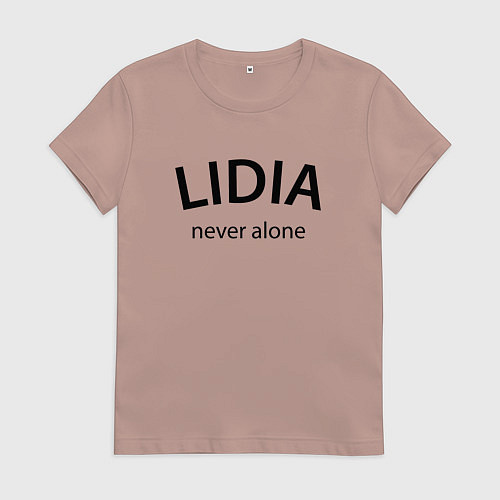 Женская футболка Lidia never alone - motto / Пыльно-розовый – фото 1